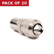 Male Metal Co-Axial Plug (Supplied Loose) - Pack of 20