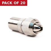 Female Metal Coaxial Plug - Pack of 20