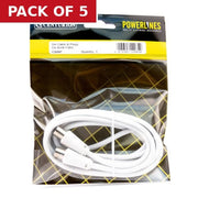 Coaxial Cable and Plugs, 2m CX06P - Pack of 5