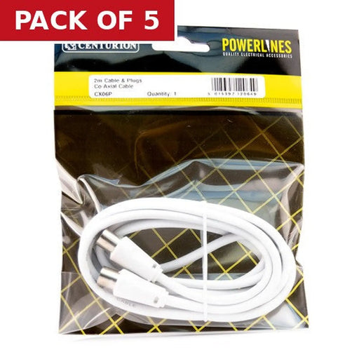 Coaxial Cable and Plugs, 2m CX06P - Pack of 5