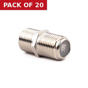 Metal Coaxial F Coupler - Pack of 20