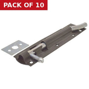 Necked Tower Bolt, Black, 150mm - Pack of 10