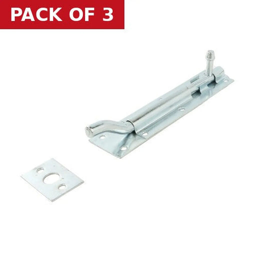 Necked Tower Bolt, Zinc Plated, 150mm - Pack of 3