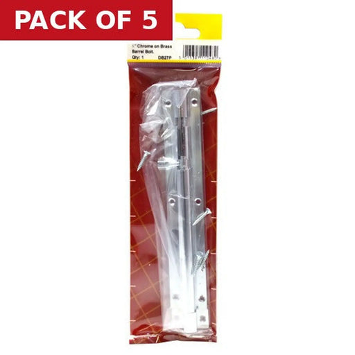 150mm x 25mm (1") CP Straight Barrel Bolt - Pack of 5
