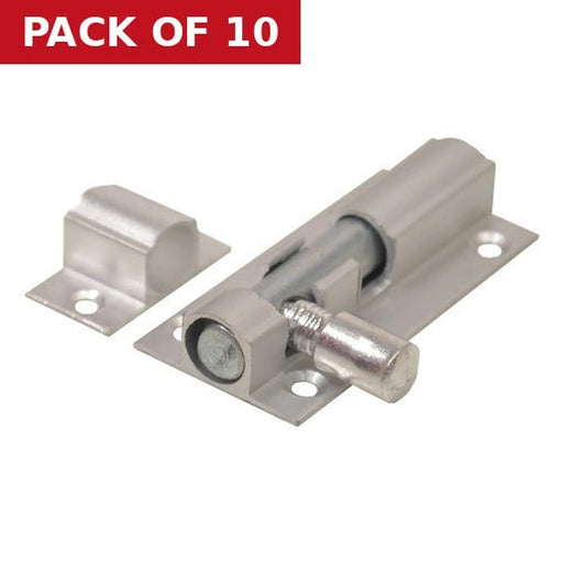 Straight Barrel Bolts, Aluminium, 25mm x 50mm - Pack of 10