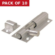 Straight Barrel Bolts, Aluminium, 25mm x 63mm - Pack of 10