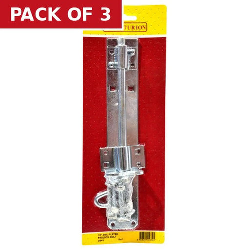 250mm (10") ZP Brenton Padlock Bolt 2A Pattern - Pack of 3