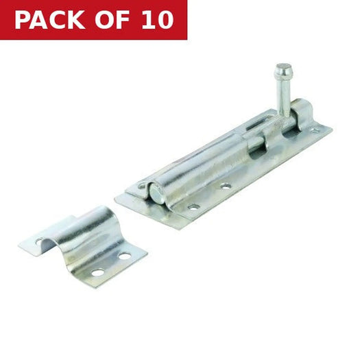 100mm (4") ZP Straight Tower Bolt - Pack of 10
