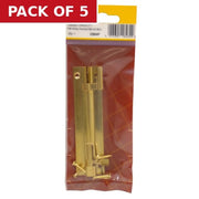 Necked Barrel Bolts, Polished Brass, 25mm x 100mm - Pack of 5