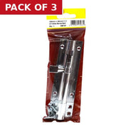 Straight Solid Brass Barrel Bolts, Polished Chrome, 38mm x 100mm - Pack of 3