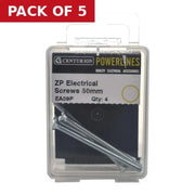 Electrical Socket Screws, M3.5 x 50mm, Zinc Plated - Pack of 5