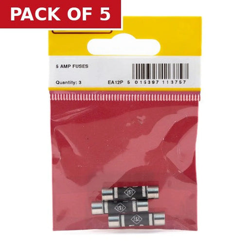 5 Amp Fuses (Pack of 3) - Pack of 5
