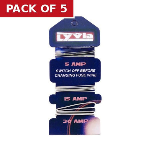 5 , 15 & 30 Amp Fuse Wire on card - Pack of 5