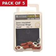 5mm Insulated Terminal Rings, Pack of 10 - Pack of 5