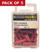 26mm x 4mm Red Female Insulated Sockets, Pack of 10 - Pack of 5