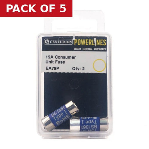 15 Amp Consumer Unit Fuse, Pack of 2 - Pack of 5