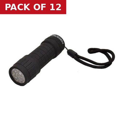 Black Rubber Coated Mini Torch - Pack of 12