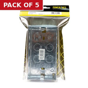 2 Gang Galvanised Steel Flush Back Box, 47mm - Pack of 5