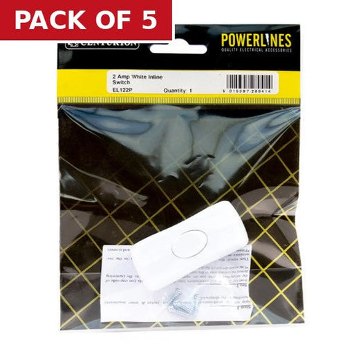 2 Amp White Inline Switch - Pack of 5
