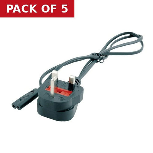 Mains Plug to C7 Plug - Pack of 5