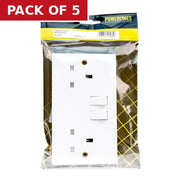 13 Amp 2 Gang Switched Wall Socket - Pack of 5