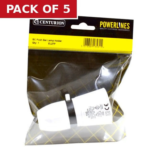 BC Push Bar Lamp Holder-EL27P - Pack of 5