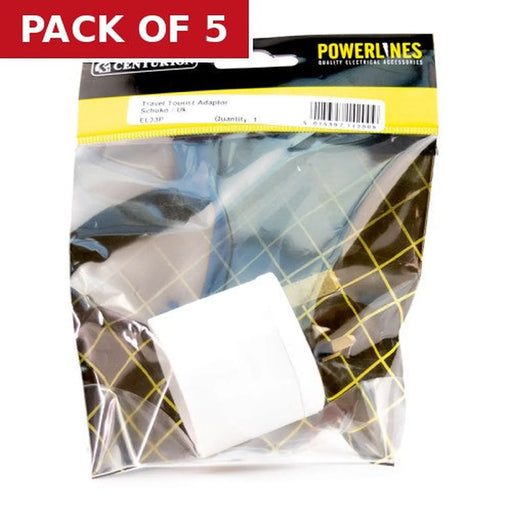 Travel Adaptor, Schuko/UK - Pack of 5