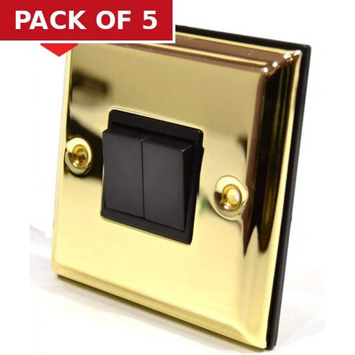 Victorian Brass Double Switch - Pack of 5