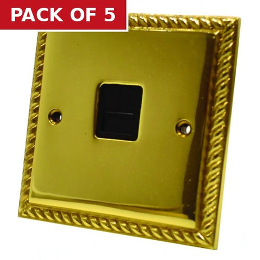 Georgian Brass Secondary Phone Socket - Pack of 5
