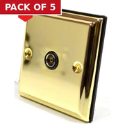 Victorian Brass Single Co Axial Socket - Pack of 5