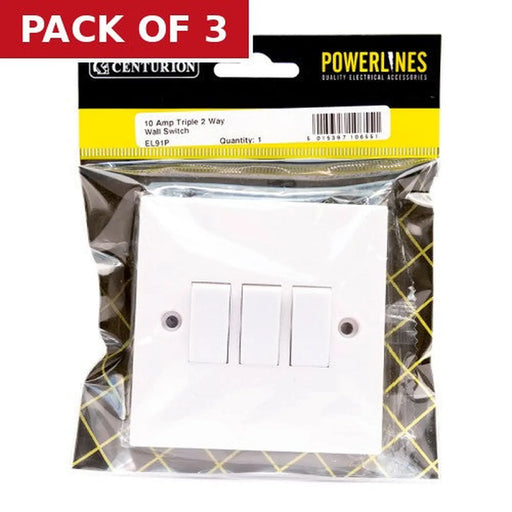 10 Amp Triple 2 Way Wall Switch - Pack of 3