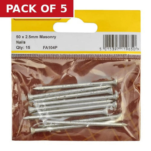 50mm Masonry Nails  (Pack of 15) - Pack of 5