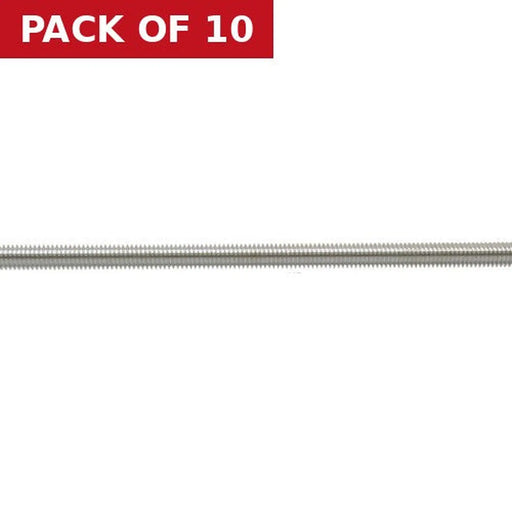 M6 x 1m ZP Studding - Pack of 10