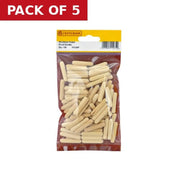 M6 x 30mm Fluted Wooden Dowels  (Pack of 100) - Pack of 5