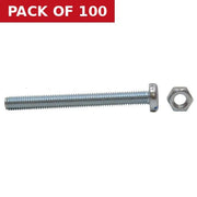 M5 x 50mm Machine Screws & Nuts - Zinc Plated - (100)