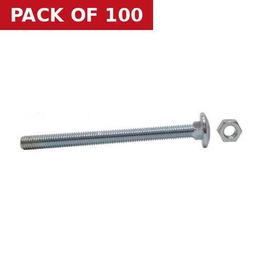 M8 x 150mm ZP Small Carriage Bolts & Nuts  (100)