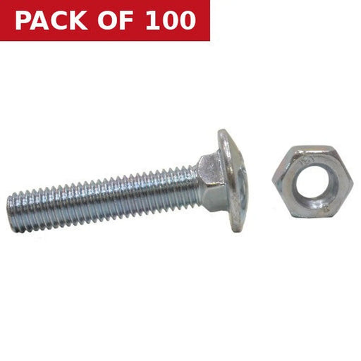 M10 x 50mm Carriage Bolts  (100)