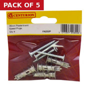 35mm Metal Plasterboard Speed Plugs (Pack of 4) - Pack of 5
