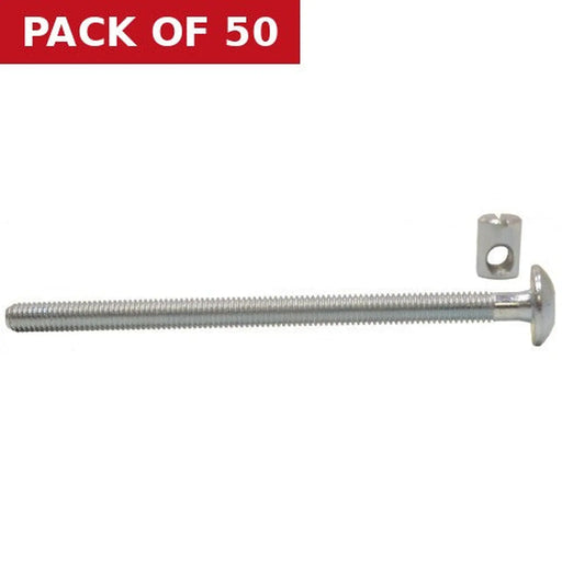 M6 x 100mm Furniture Bolts & Nuts  (50)
