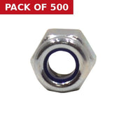 M4 ZP Nylon Locking Nuts  (500)