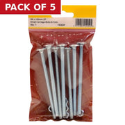 M6 x 100mm ZP Small Carriage Bolts & Nuts  (Pack of 7) - Pack of 5