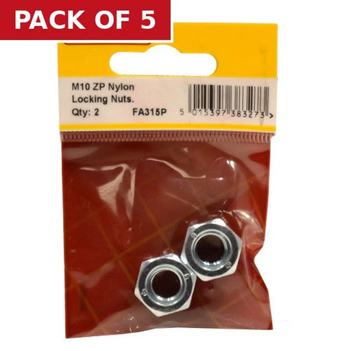 M10 ZP Nylon Locking Nuts  (Pack of 2) - Pack of 5