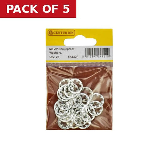 M8 ZP Shakeproof Washer (Pack of 25) - Pack of 5