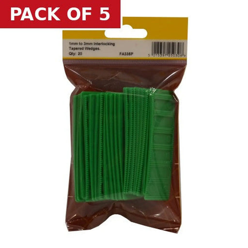28mm x 80mm x 1-3mm Interlocking Tapered Wedges (Pack of 20) - Pack of 5