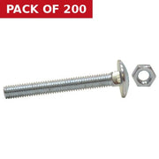 M6 x 40mm ZP Small Carriage Bolts & Nuts  (200)