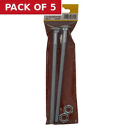 M10 x 180mm ZP Small Carriage Bolts & Nuts (Pack of 2) - Pack of 5