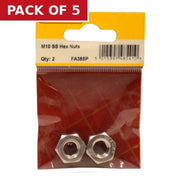 M10 SS Hex Nuts (Pack of 2) - Pack of 5