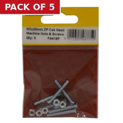 M3 x 25mm Machine Screws & Nuts - Countersunk Head - Zinc Plated - - Pack of 5