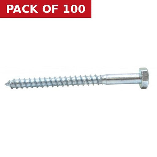 M6 x 80mm ZP Coach Screws  (100)