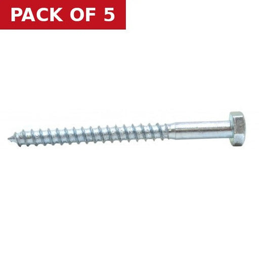 M6 x 80mm ZP Coach Screws (Packs of 5) - Pack of 5